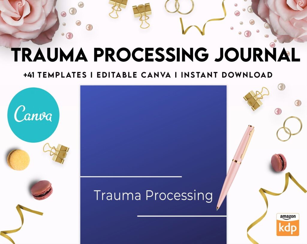 Trauma Processing Journal Pages, daily self care, mental health, emotion list, breakdown worksheets Therapy Journal, Counseling, Canva Editable Templates, Kdp interior