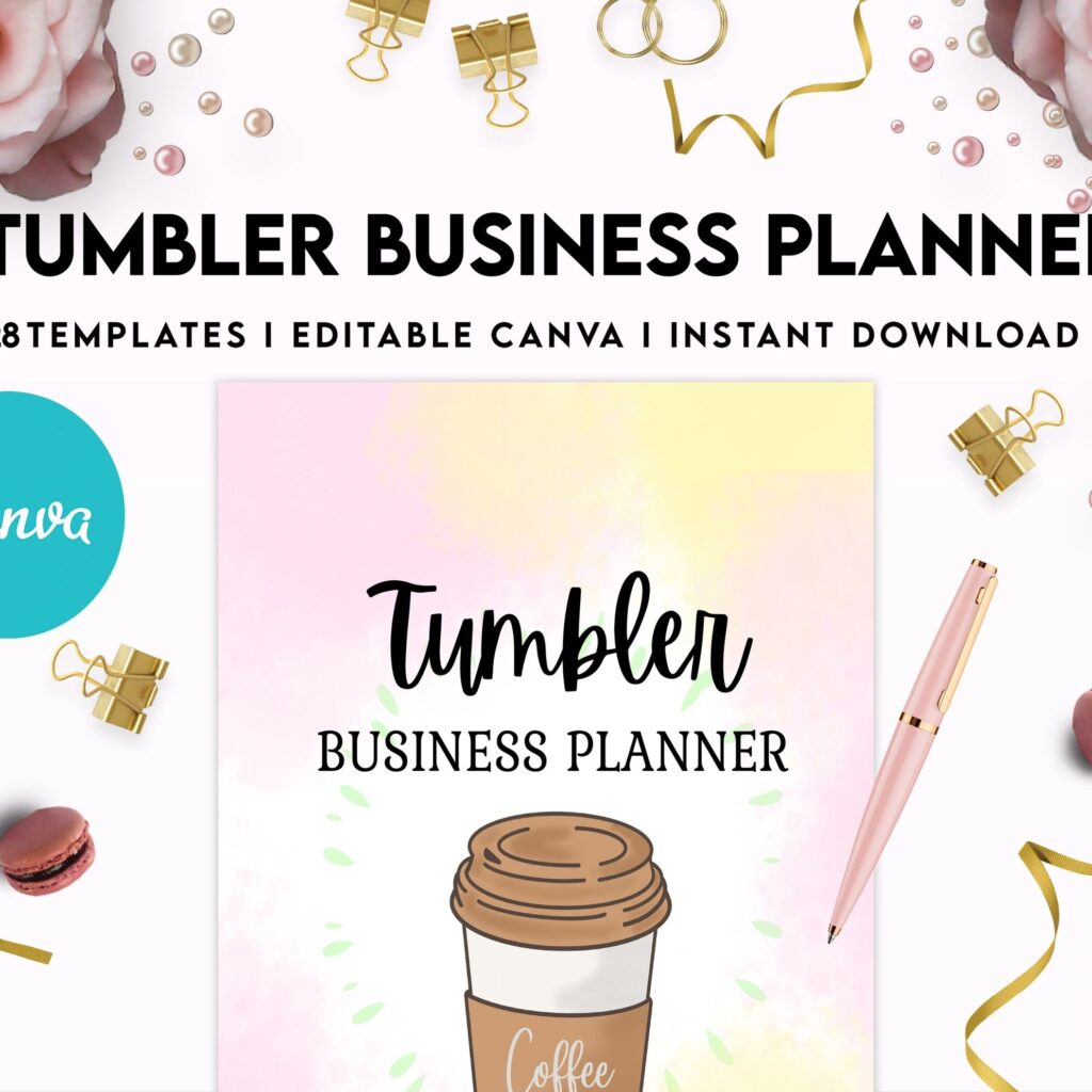 Tumbler Business Planner | Digital Tumbler Order Form | Tumbler Order Form, Canva Editable Templates, Kdp interior, Binder journal
