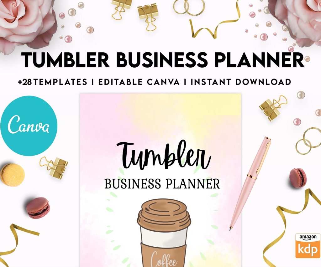 Tumbler Business Planner | Digital Tumbler Order Form | Tumbler Order Form, Canva Editable Templates, Kdp interior, Binder journal