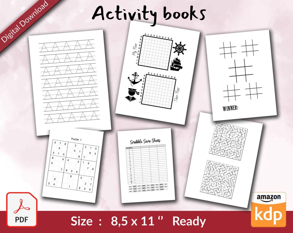 1000 Unique Amazon KDP interiors Bundle, Low Content Books Notebook, Activity Books Blank Journal, Coloring books, Covers, Commercial use
