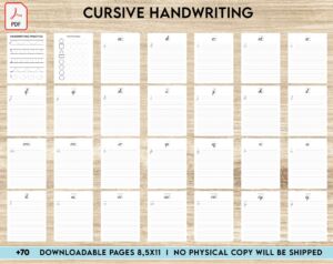 Cursive Handwriting Activity book PDF File 8.5×11 inch For Kids aged 2-4 4-8, KDP interior Ready To Upload COMMERCIAL Use
