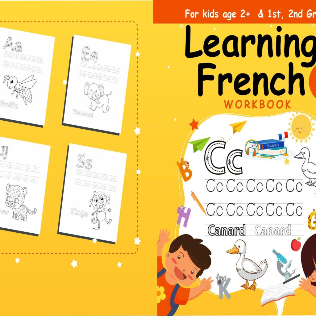 kids learning French Activity book PDF File 8.5×11 inch For Kids aged 2-4 4-8, KDP interior Ready To Upload COMMERCIAL Use