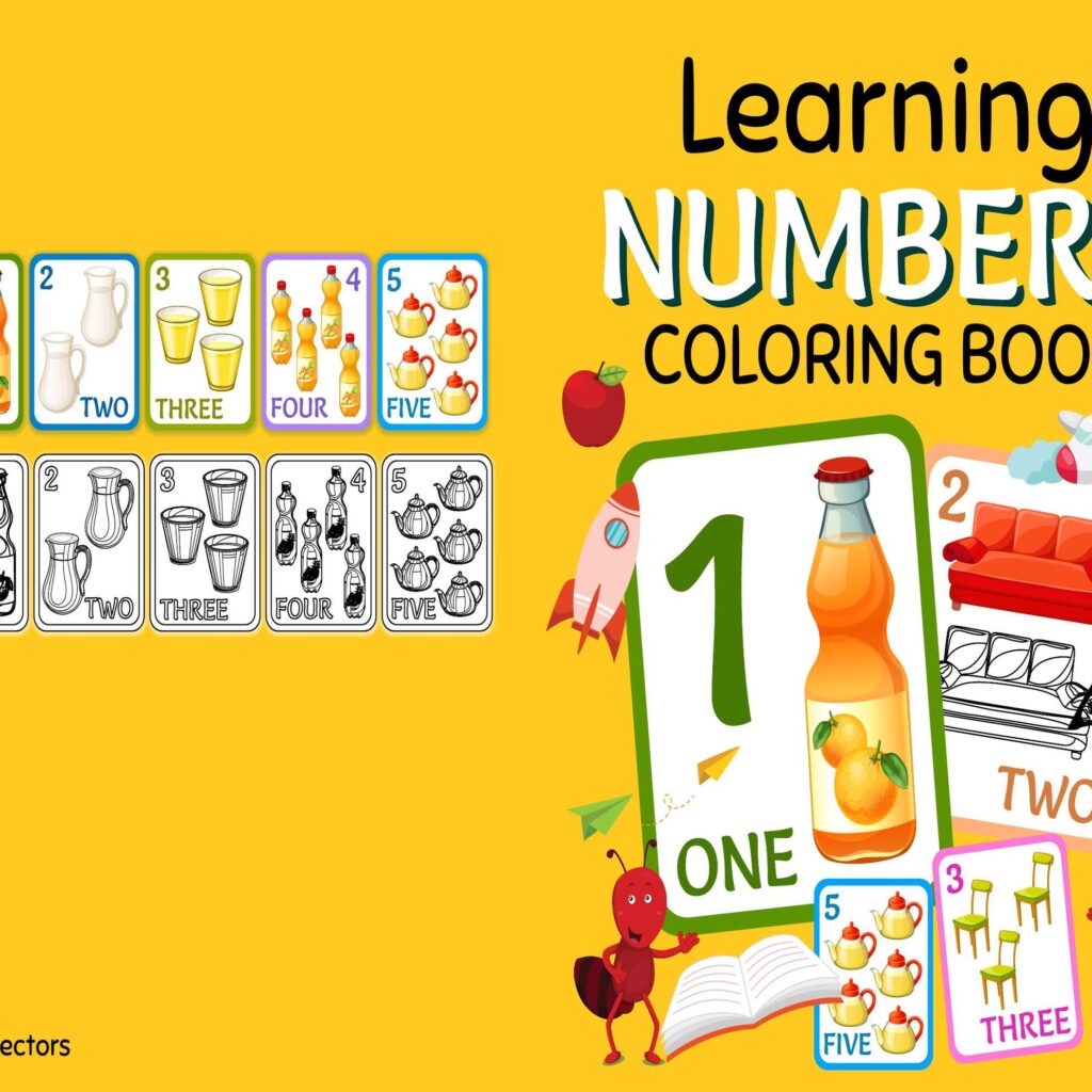 Learning numbers 1 to 10 Activity book PDF File 8.5×11 inch For Kids aged 2-4 4-8, KDP interior Ready To Upload COMMERCIAL Use