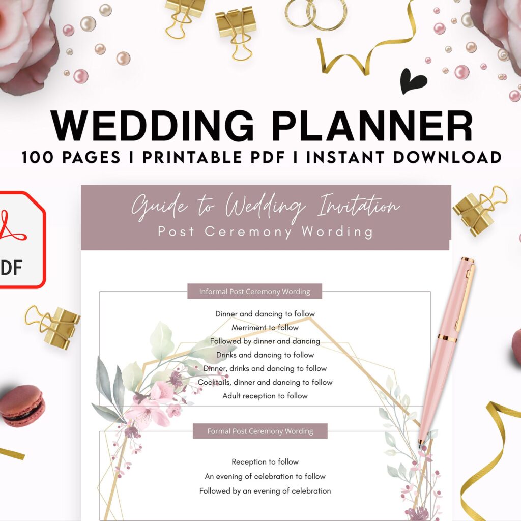 100 Pages Wedding Planner, 8×11 inch pages size Wedding Pages, Wedding Plan Bundle, Wedding Planning Book, PDF Printable, Kdp interior