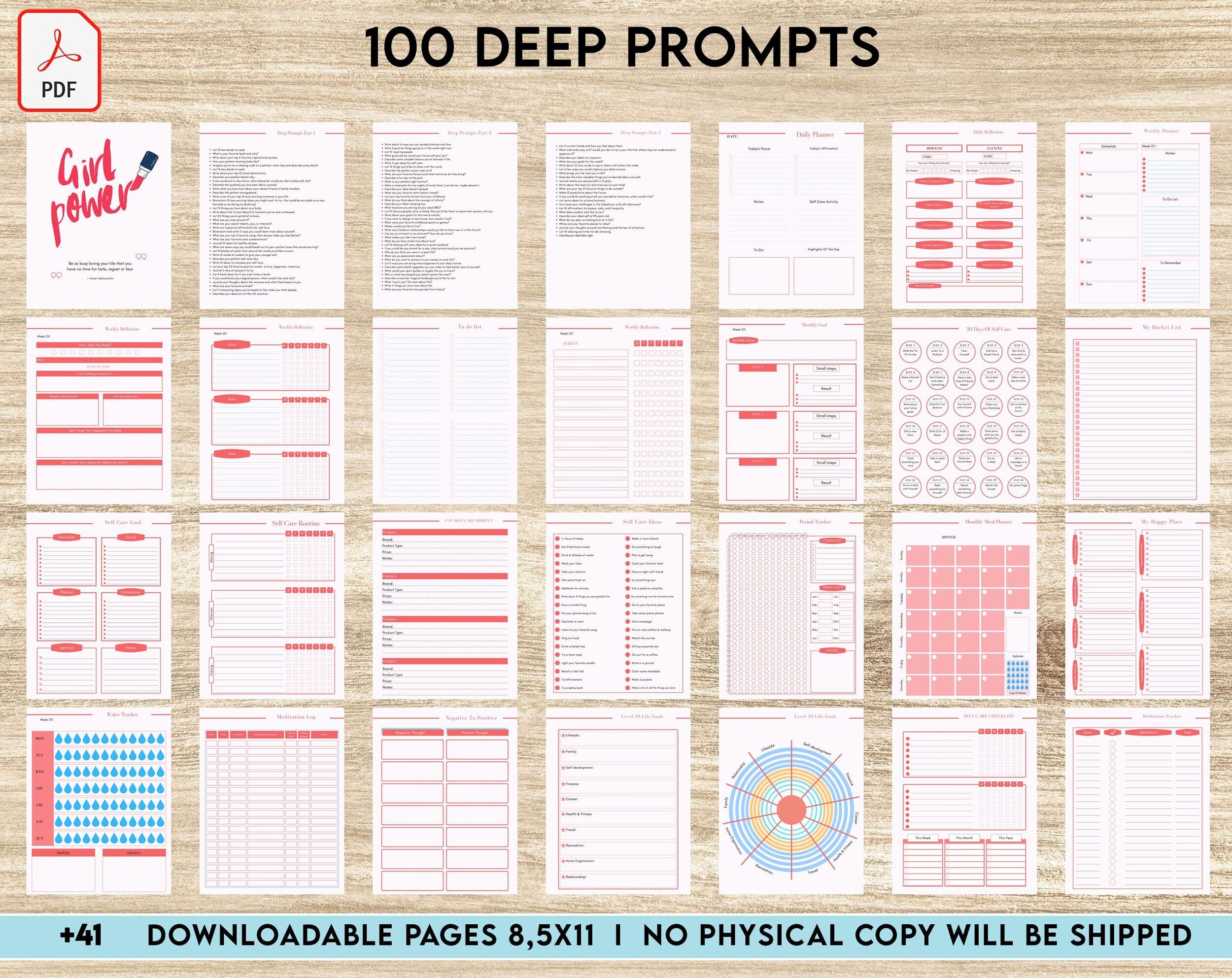 100 Journal Prompts For Mental Health Self Care PDF X 11 | lupon.gov.ph