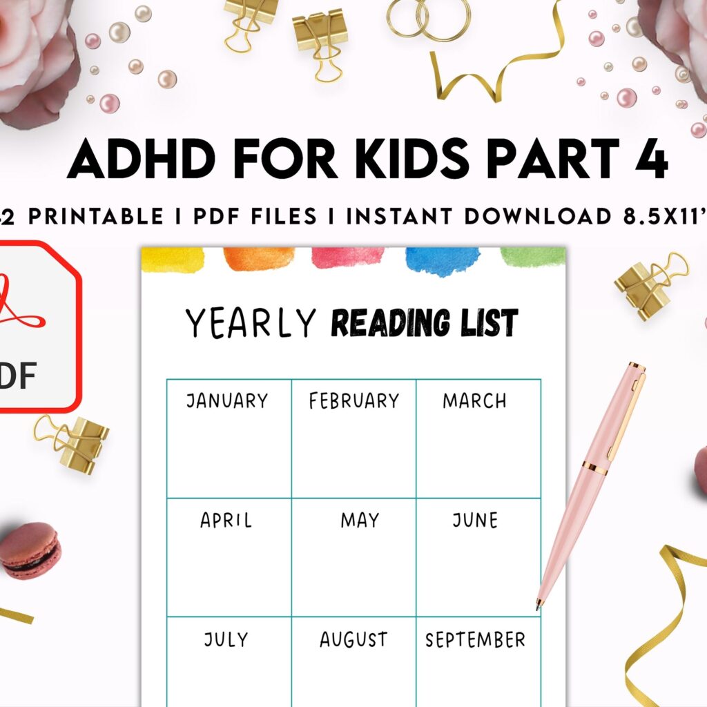 ADHD Planner For Kids , 8×11 inch pages size Kids ADHD Planner, Kids School Planner, ADHD Planner Sheets, Colorful Planner, PDF Printable, Kdp interior