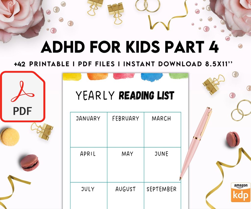 ADHD Planner For Kids , 8×11 inch pages size Kids ADHD Planner, Kids School Planner, ADHD Planner Sheets, Colorful Planner, PDF Printable, Kdp interior
