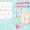 Animals with flowers Coloring book For Kids aged 2-4 4-8 8-1, PDF File 8.5×11 inch, KDP interior Ready To Upload COMMERCIAL Use
