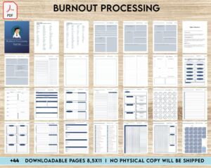 Burnout Processing Journal, burnout journal pdf, Stress Employment Burnout, Relationship Burnout, Emotional Burnout, Burnout & Anxiety, Mental Health Journal PDF Printable, Kdp interior