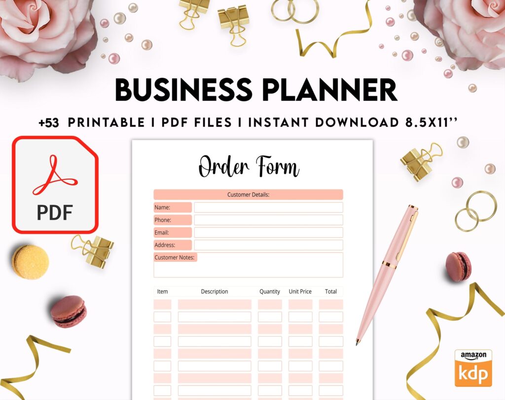 8×11 inch pages size Business Planner, Small Business Plan, Online Business planner, Business Planner Sheets, PDF Printable, Kdp interior