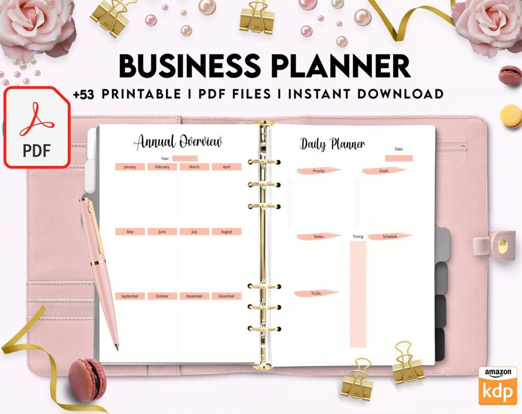 8×11 inch pages size Business Planner, Small Business Plan, Online Business planner, Business Planner Sheets, PDF Printable, Kdp interior