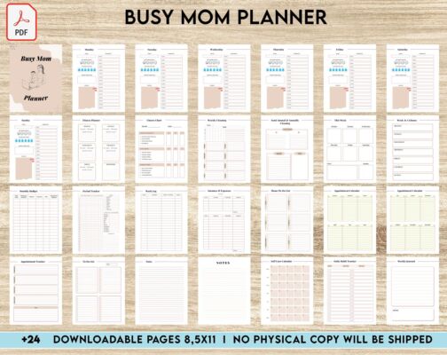 Busy Mom Planner Printable PDF: Effortlessly Manage Your Home, KDP ...