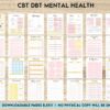 CBT and DBT PDF Mental Health workbook, CBT + DBT Mental Health Journal & Worksheets, Situation Processing & Coping, CBT DBT therapy, PDF Printable, Kdp interior