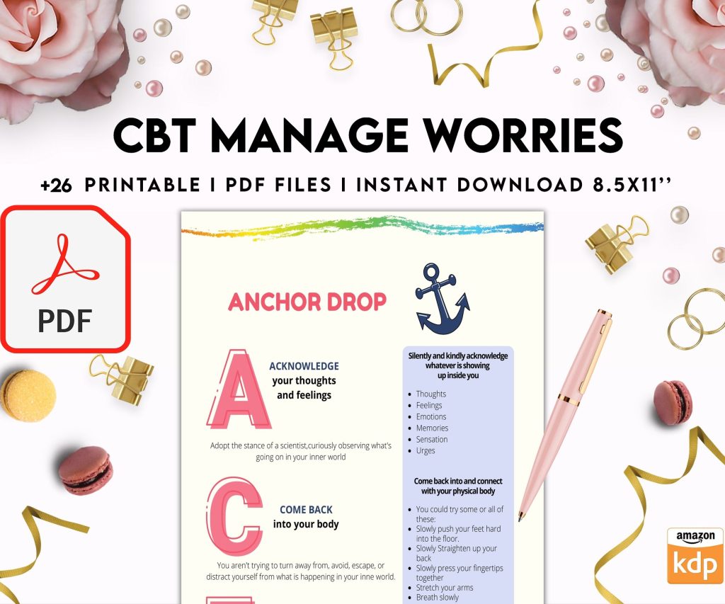 CBT activity book for Adults and kids age 12+, therapy worksheets, therapy tools, therapy resources, zones of regulation, anxiety, PDF Printable, Kdp interior