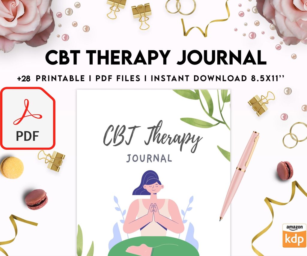 CBT Journal, CBT Worksheet and Planner Bundle, Cognitive Behavioural Therapy, PDF Printable, Kdp interior