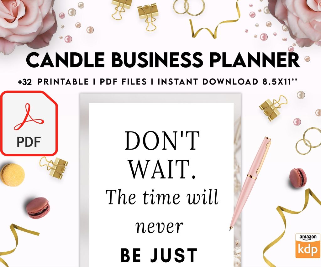 Candle Business Planner, Order form, Invoice, Tracker Etc. , 32 pages PDF Printable, Kdp interior