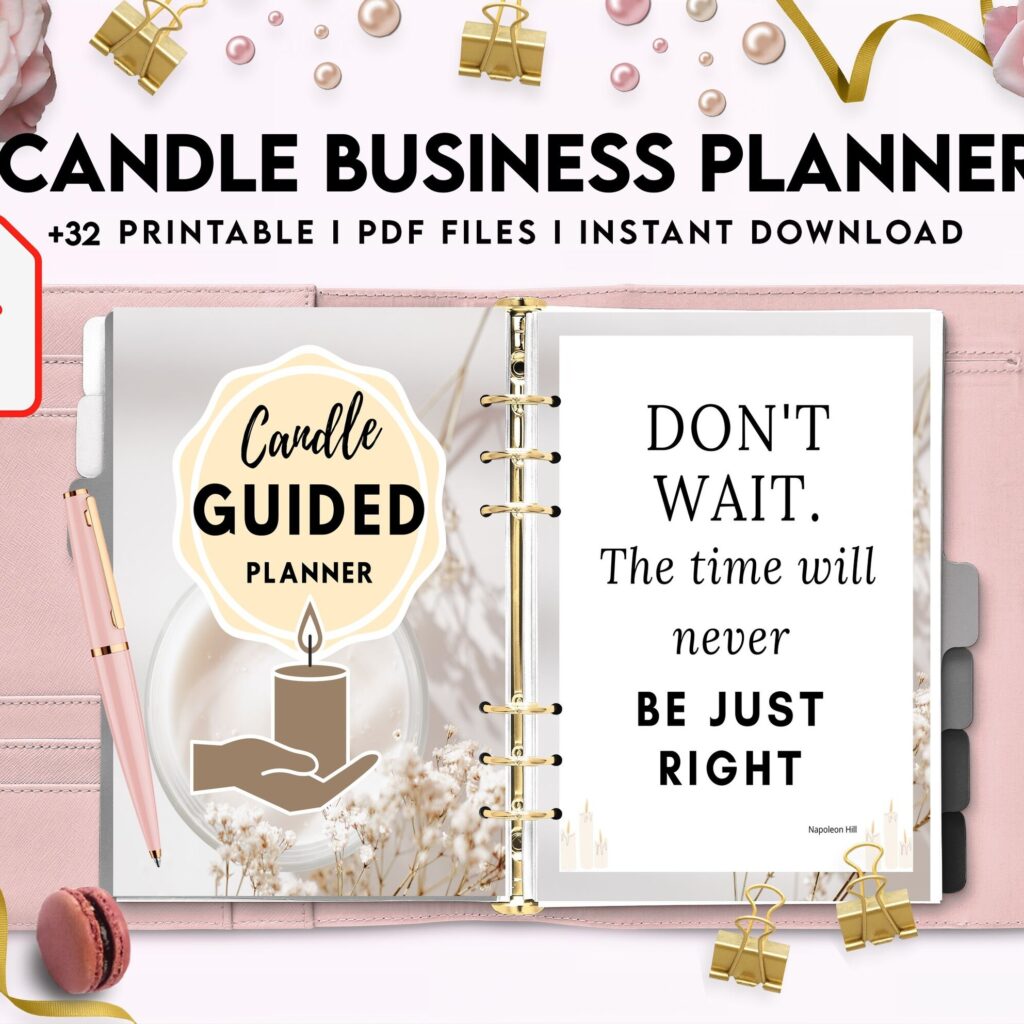 Candle Business Planner, Order form, Invoice, Tracker Etc. , 32 pages PDF Printable, Kdp interior