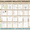 printable challenging negative thoughts worksheet,Challenging Negative Thoughts, CBT 8×11 inch pages size Worksheets, Self care journal, Self Help Tool Therapy Mental Health Counseling Aid, PDF Printable, Kdp interior