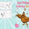 Chicken Coloring book pages For Kids aged 2-4 4-8 8-1, PDF File 8.5×11 inch, KDP interior Ready To Upload COMMERCIAL Use