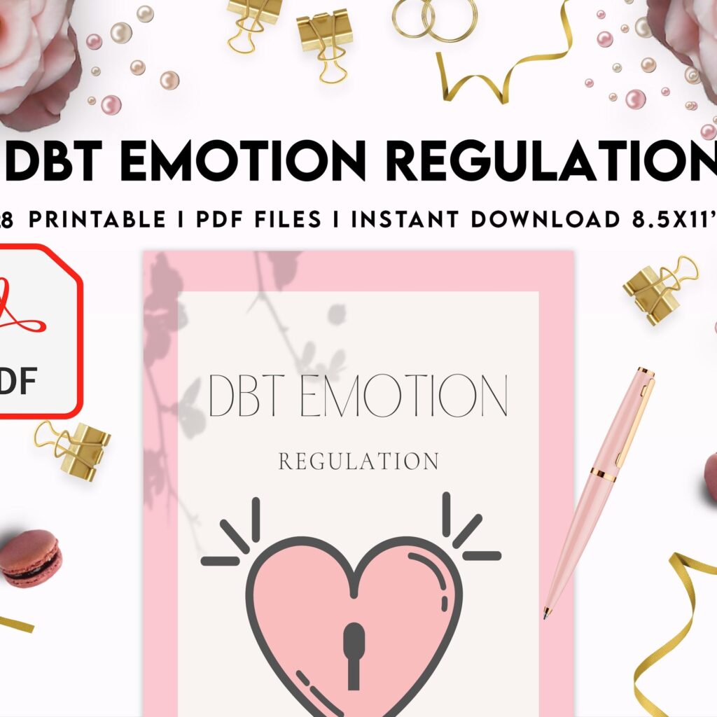 DBT Emotion Regulation Planner | Dialectical Behavioural Therapy, Emotion Regulation, PDF Printable, Kdp interior