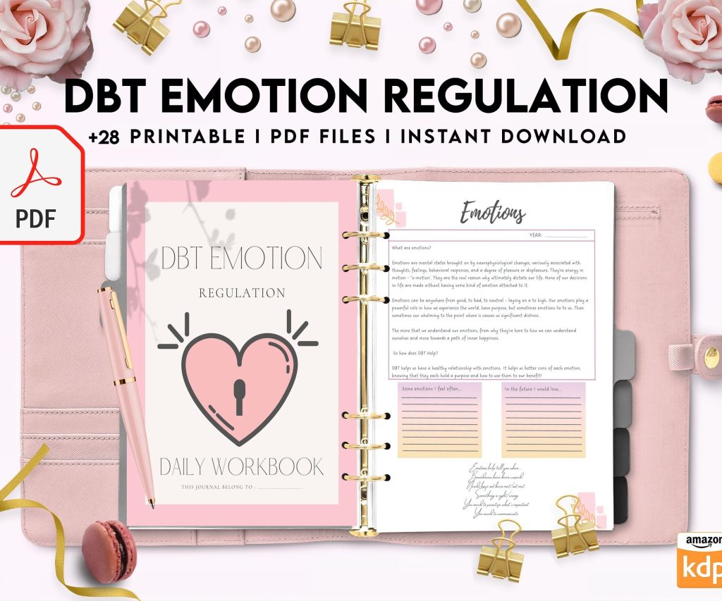 DBT Emotion Regulation Planner | Dialectical Behavioural Therapy, Emotion Regulation, PDF Printable, Kdp interior