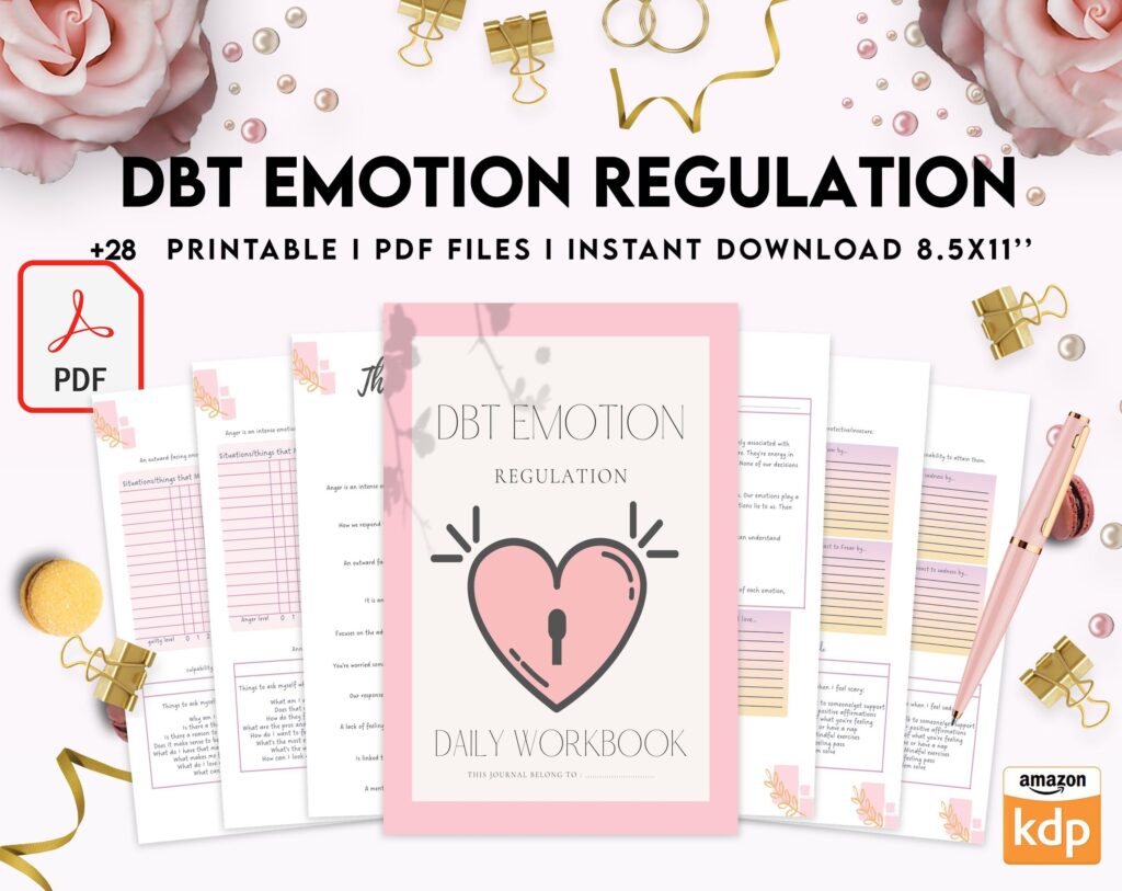 DBT Emotion Regulation Planner | Dialectical Behavioural Therapy, Emotion Regulation, PDF Printable, Kdp interior
