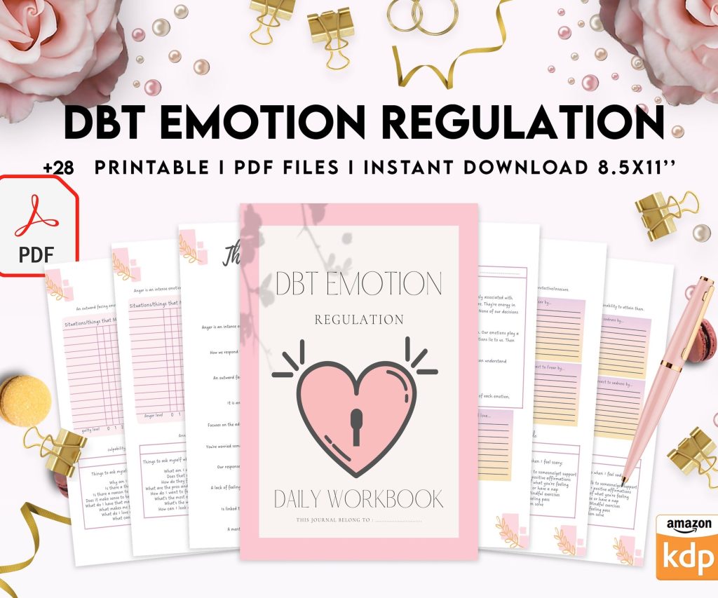 DBT Emotion Regulation Planner | Dialectical Behavioural Therapy, Emotion Regulation, PDF Printable, Kdp interior