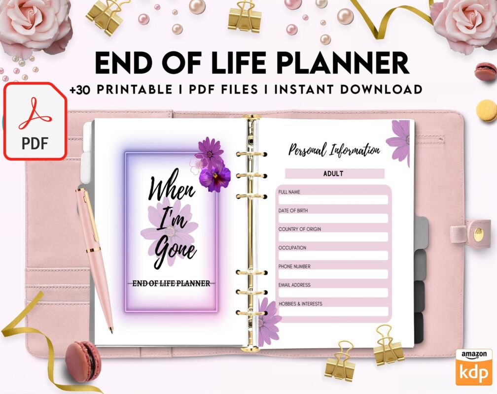 End Of Life Planner Final Wishes Planner What If Emergency Binder 8x11 ...