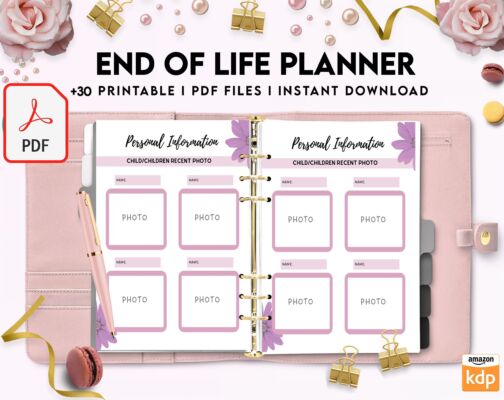 End Of Life Planner Final Wishes Planner What If Emergency Binder 8x11 ...