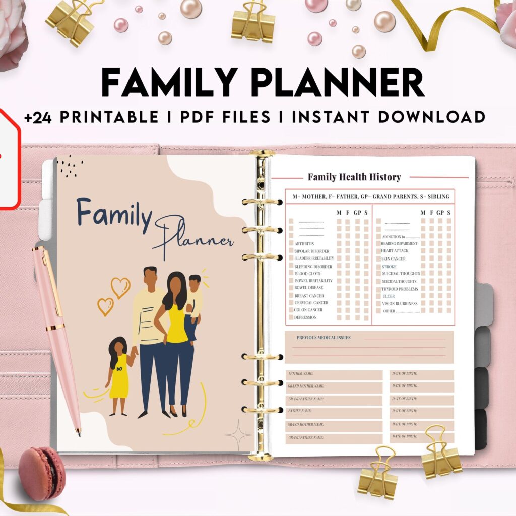 Family Health History, Personal Health History, Medical Record Tracker, Medical Appointment Tracker, Physician Form template, PDF Printable, Kdp interior