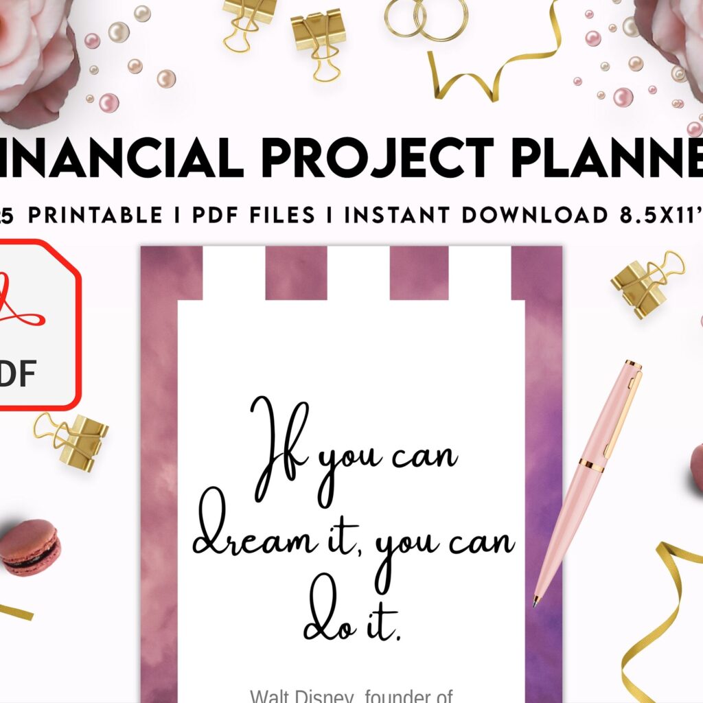 Financial Project Planner| 8×11 inch pages size Budget Planner| Finance Savings Tracker Binder| Monthly Debt| Bill Tracker| Expenses Tracker, PDF Printable, Kdp interior