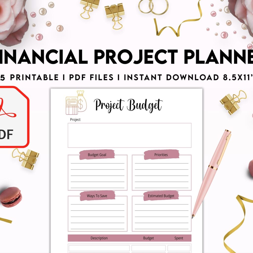 Financial Project Planner| 8×11 inch pages size Budget Planner| Finance Savings Tracker Binder| Monthly Debt| Bill Tracker| Expenses Tracker, PDF Printable, Kdp interior