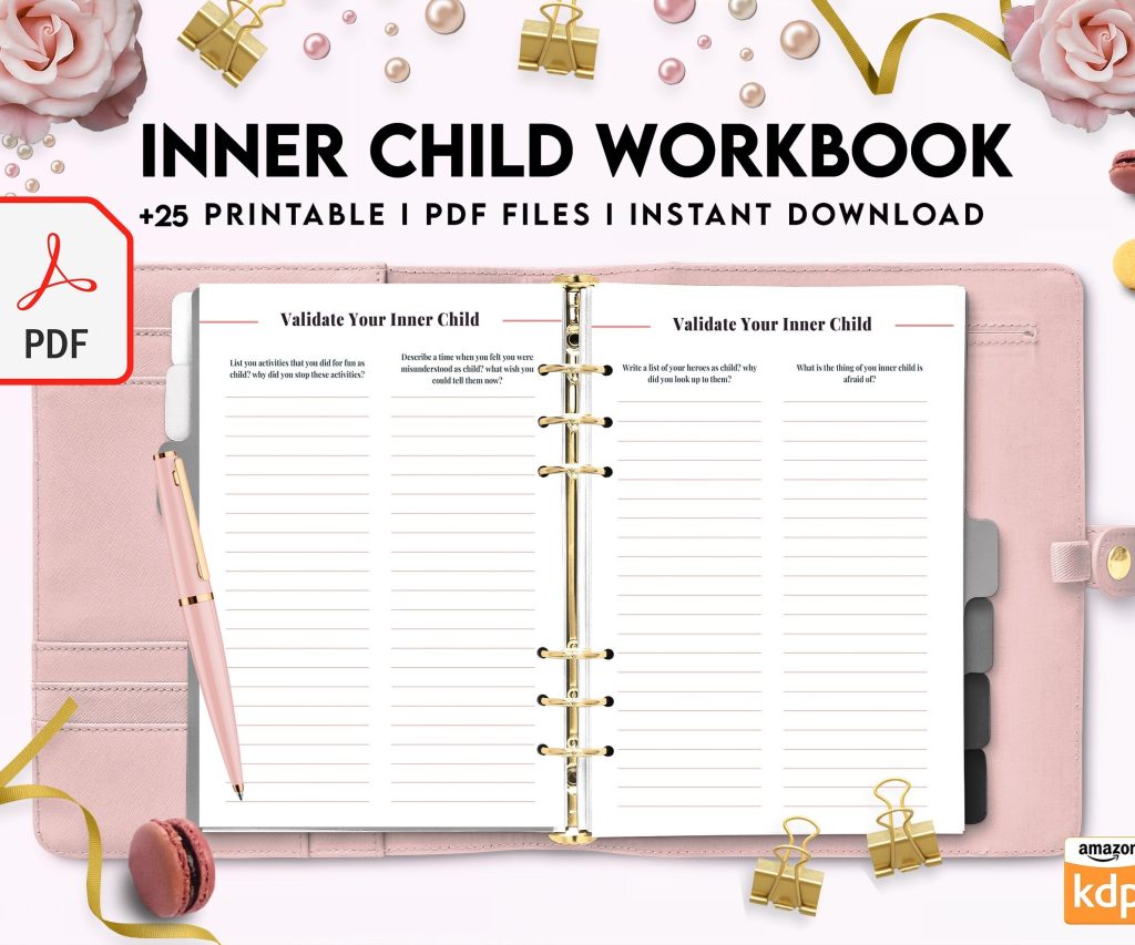 Inner Child Shadow Work, Journal Prompts, 8×11 inch pages size Workbook Mental Health, 8×11 inch pages size Journal Pages, PDF Printable, Kdp interior