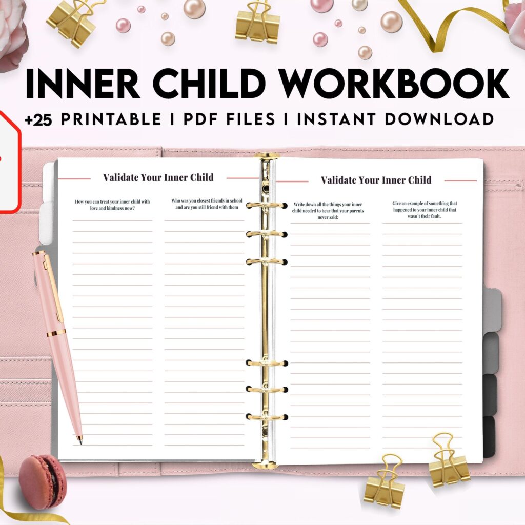 Inner Child Shadow Work, Journal Prompts, 8×11 inch pages size Workbook Mental Health, 8×11 inch pages size Journal Pages, PDF Printable, Kdp interior