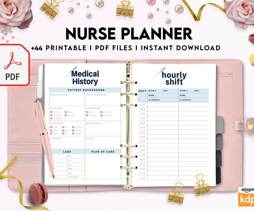 Nurse Planner, Nurse Practice journal, Nursing Student Planner, Nursing School Planner, Student Nurse, Medical Student Planner, PDF Printable, Kdp interior