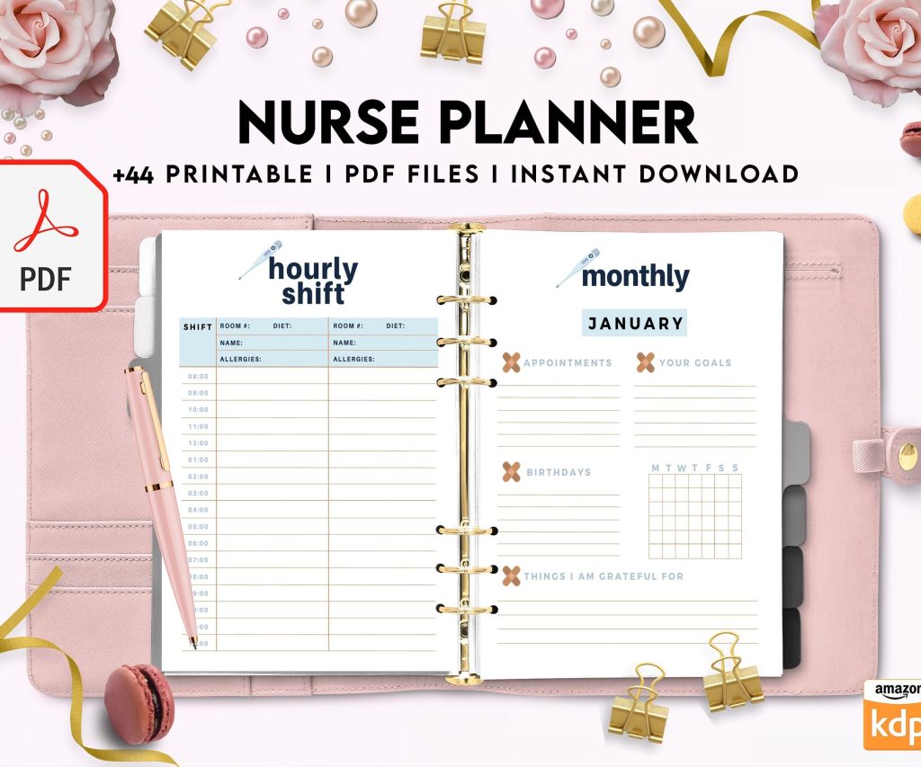Nurse Planner, Nurse Practice journal, Nursing Student Planner, Nursing School Planner, Student Nurse, Medical Student Planner, PDF Printable, Kdp interior