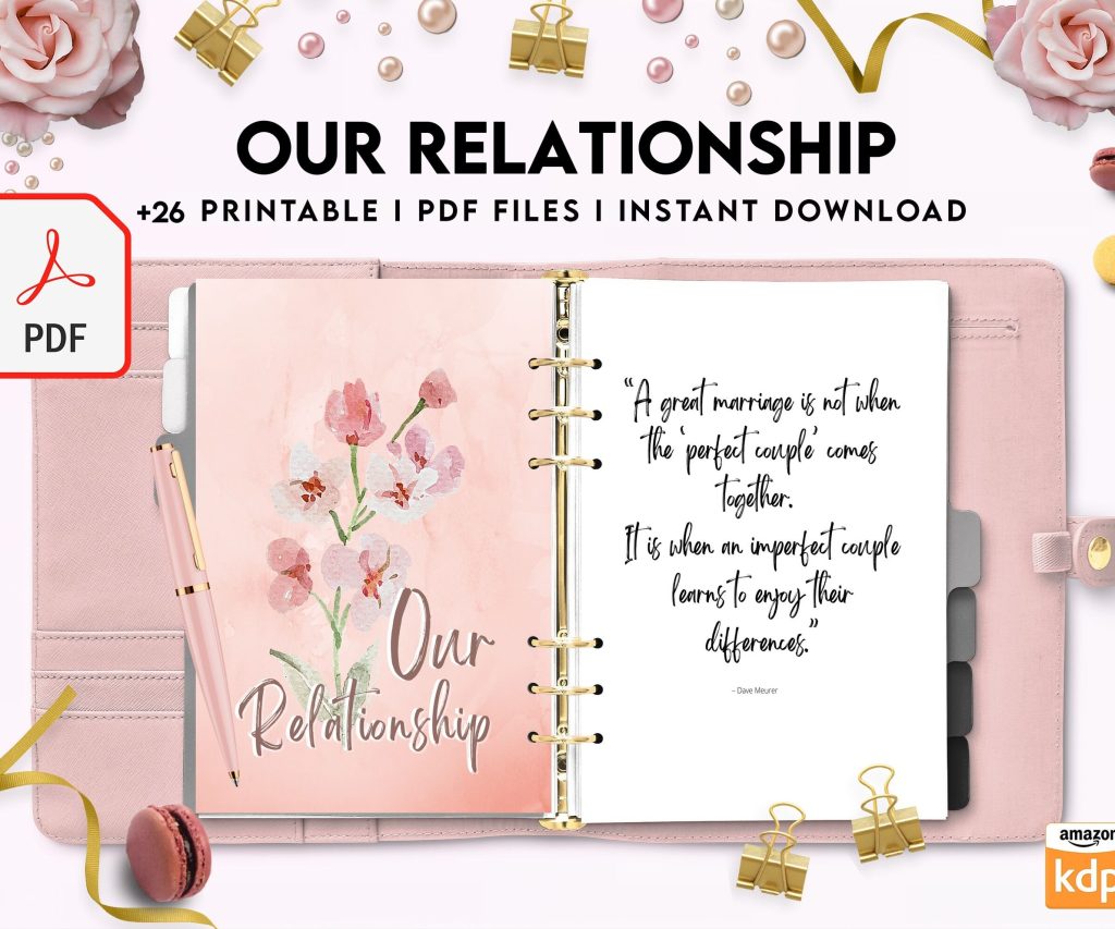 Couples Therapy Journal: Couples Counseling, Marriage, Engaged, Love, Breakup, Relationship, Newlywed, Fiance, Premarital, PDF Printable, Kdp interior