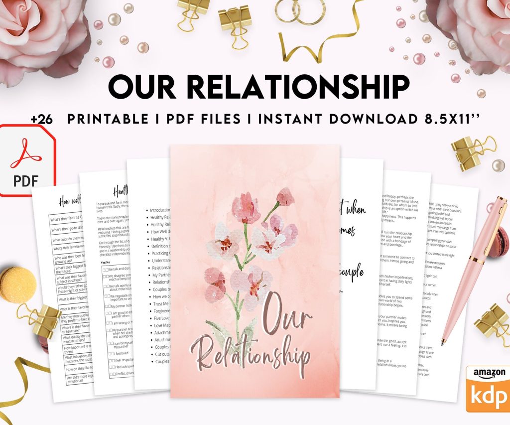 Couples Therapy Journal: Couples Counseling, Marriage, Engaged, Love, Breakup, Relationship, Newlywed, Fiance, Premarital, PDF Printable, Kdp interior