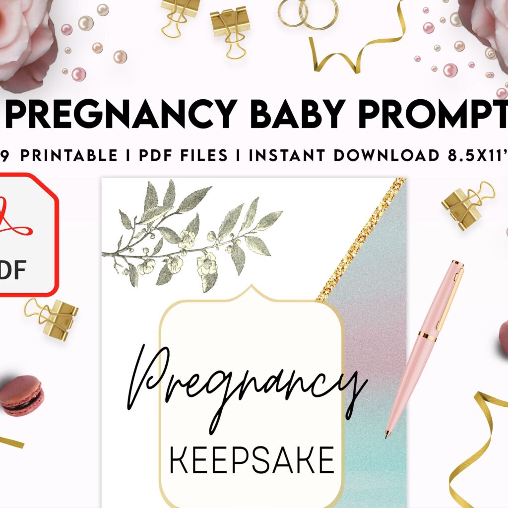 Baby & Pregnancy keepsake Promptly, baby gratitude, baby memories guided journal With Prompts, PDF Printable, Kdp interior