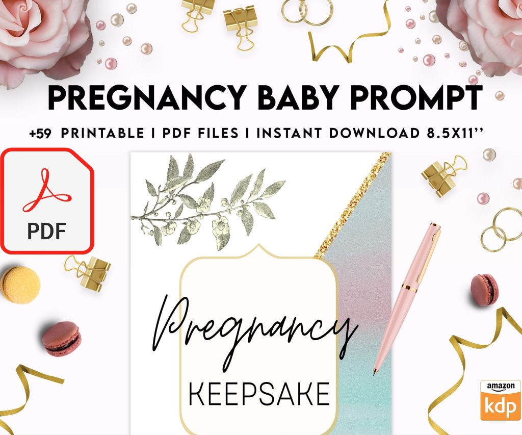 Baby & Pregnancy keepsake Promptly, baby gratitude, baby memories guided journal With Prompts, PDF Printable, Kdp interior