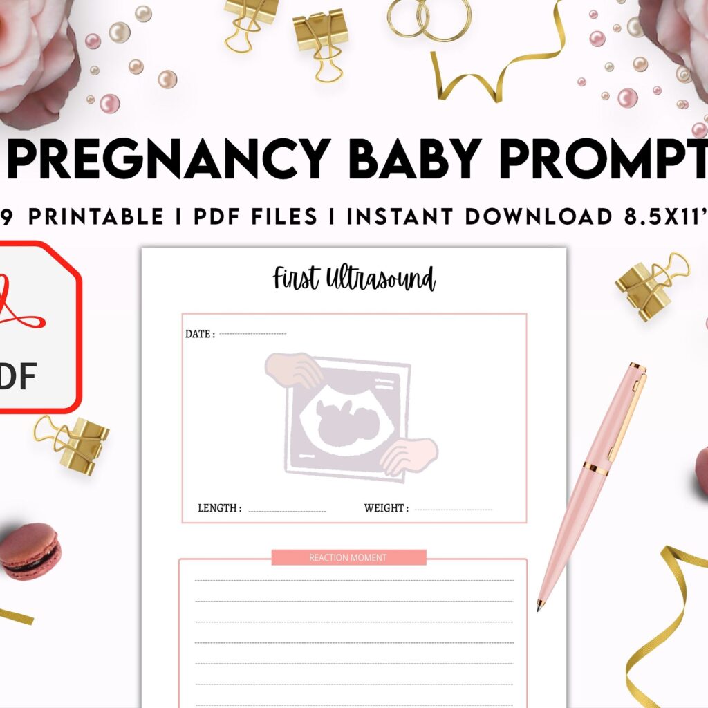 Baby & Pregnancy keepsake Promptly, baby gratitude, baby memories guided journal With Prompts, PDF Printable, Kdp interior