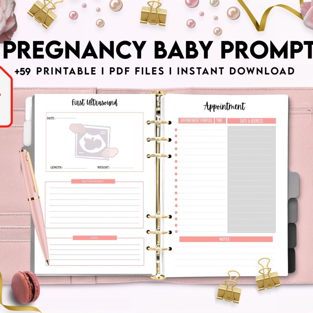Baby & Pregnancy keepsake Promptly, baby gratitude, baby memories guided journal With Prompts, PDF Printable, Kdp interior