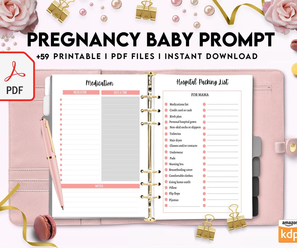 Baby & Pregnancy keepsake Promptly, baby gratitude, baby memories guided journal With Prompts, PDF Printable, Kdp interior