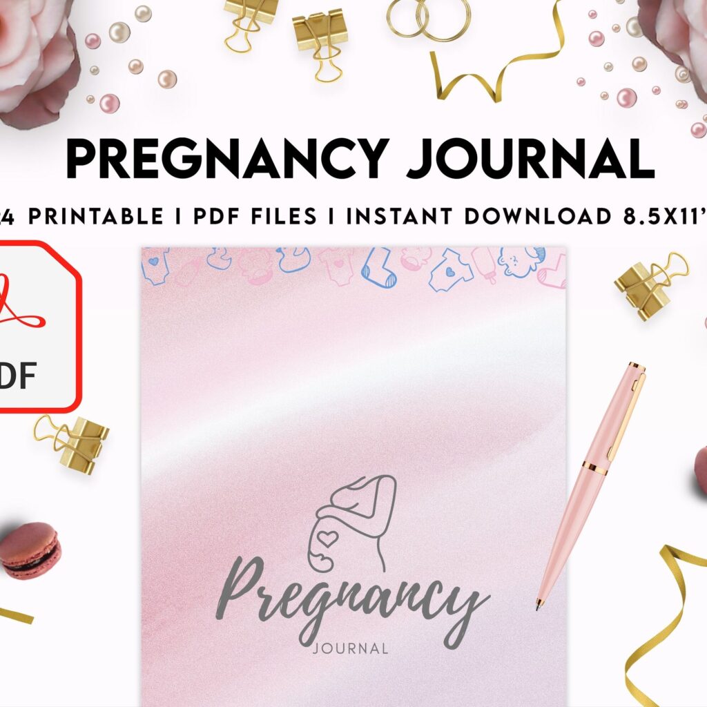 Pregnancy journal, Pregnancy keepsake, Pregnancy Planner, hospital packing list, birth plan, baby shower, health monitoring, PDF Printable, Kdp interior