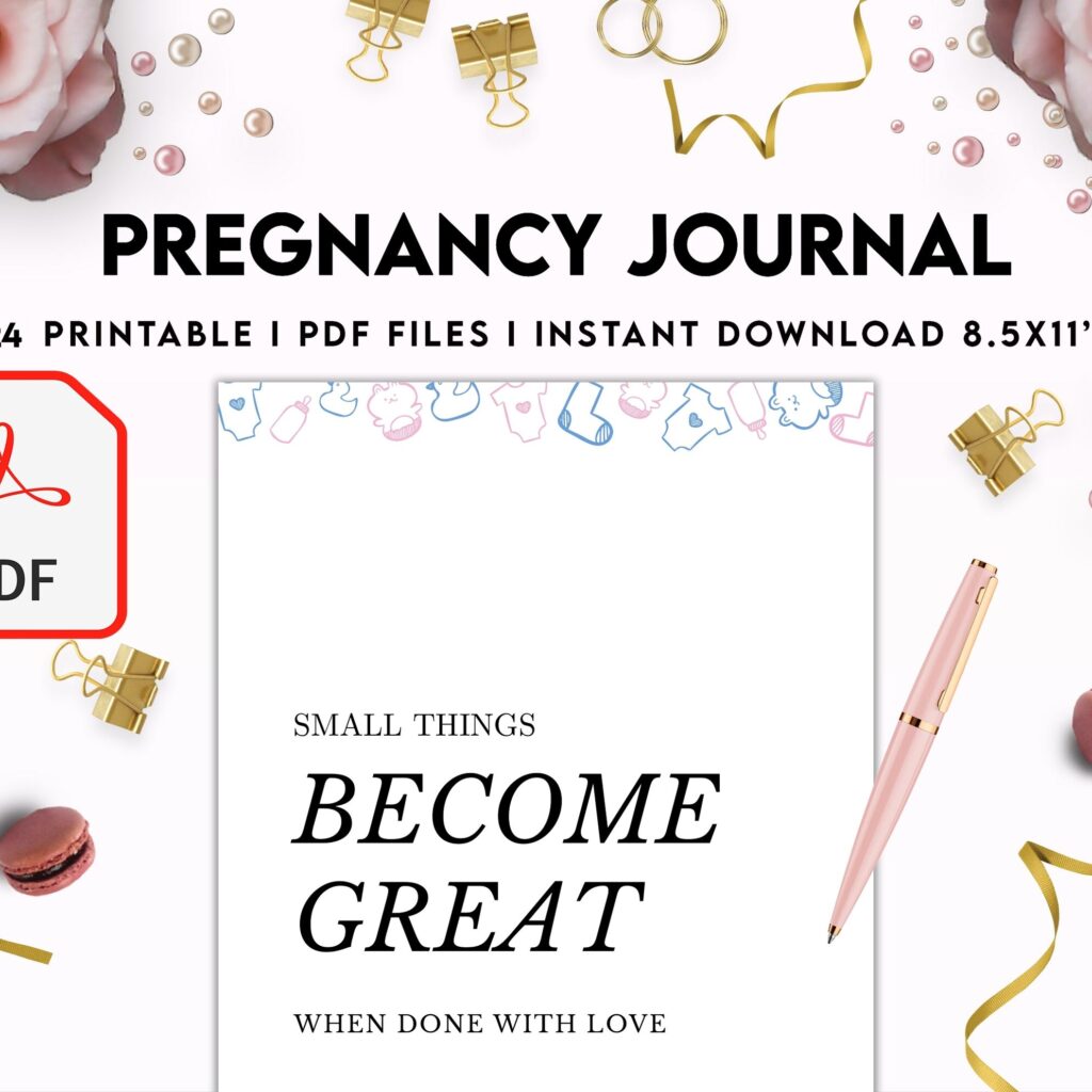 Pregnancy journal, Pregnancy keepsake, Pregnancy Planner, hospital packing list, birth plan, baby shower, health monitoring, PDF Printable, Kdp interior