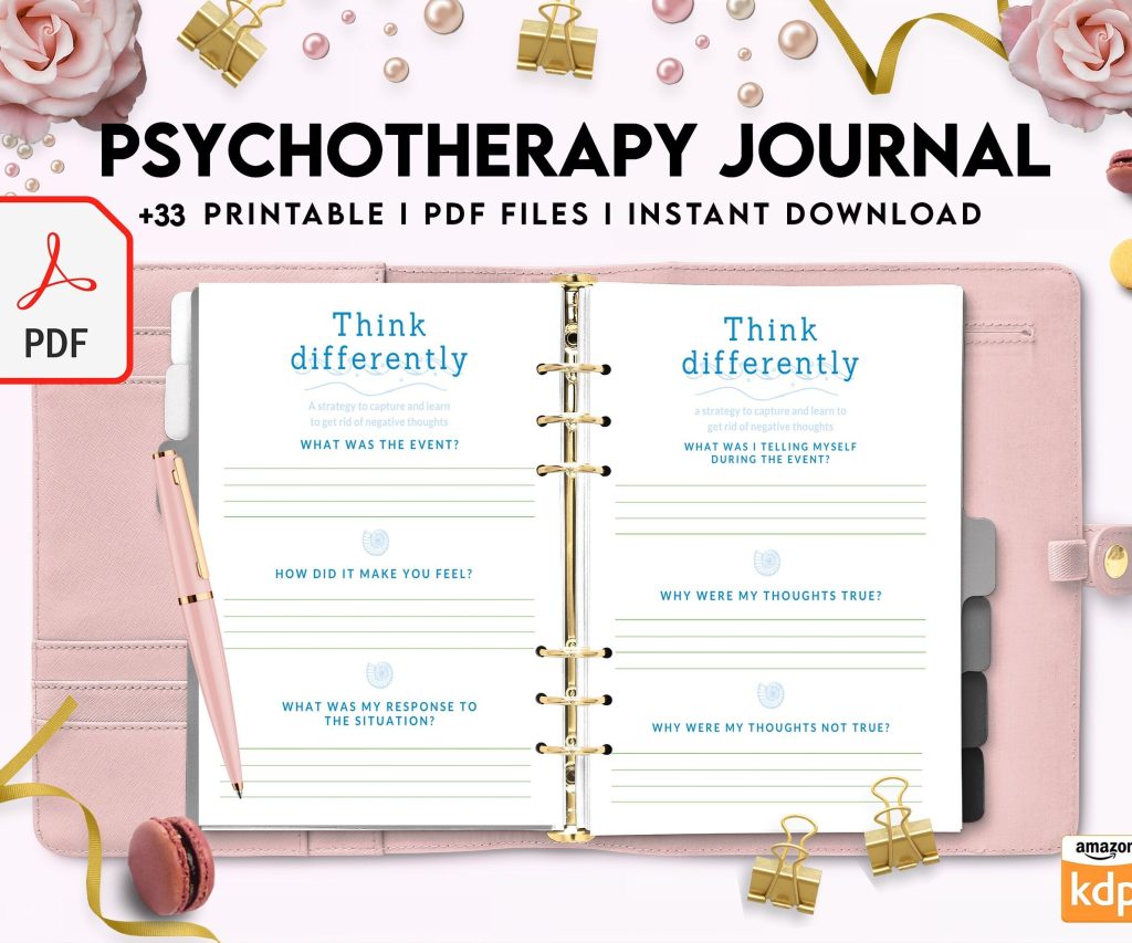 Thought Challenging Worksheets, CBT Therapy, Therapy Journal, Mental Health 8×11 inch pages size, Thought Processing, Cognitive Behavioral Therapy