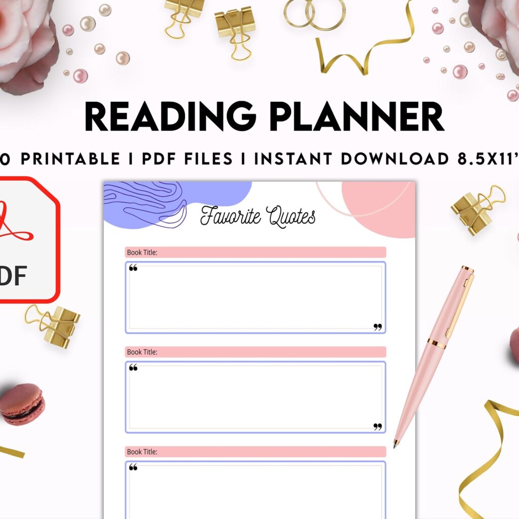 Reading Planner 8×11 inch pages size | Reading Journal Tracker | Book Review Reading Tracker | Reading Planner, Read Plan Pages, PDF Printable, Kdp interior