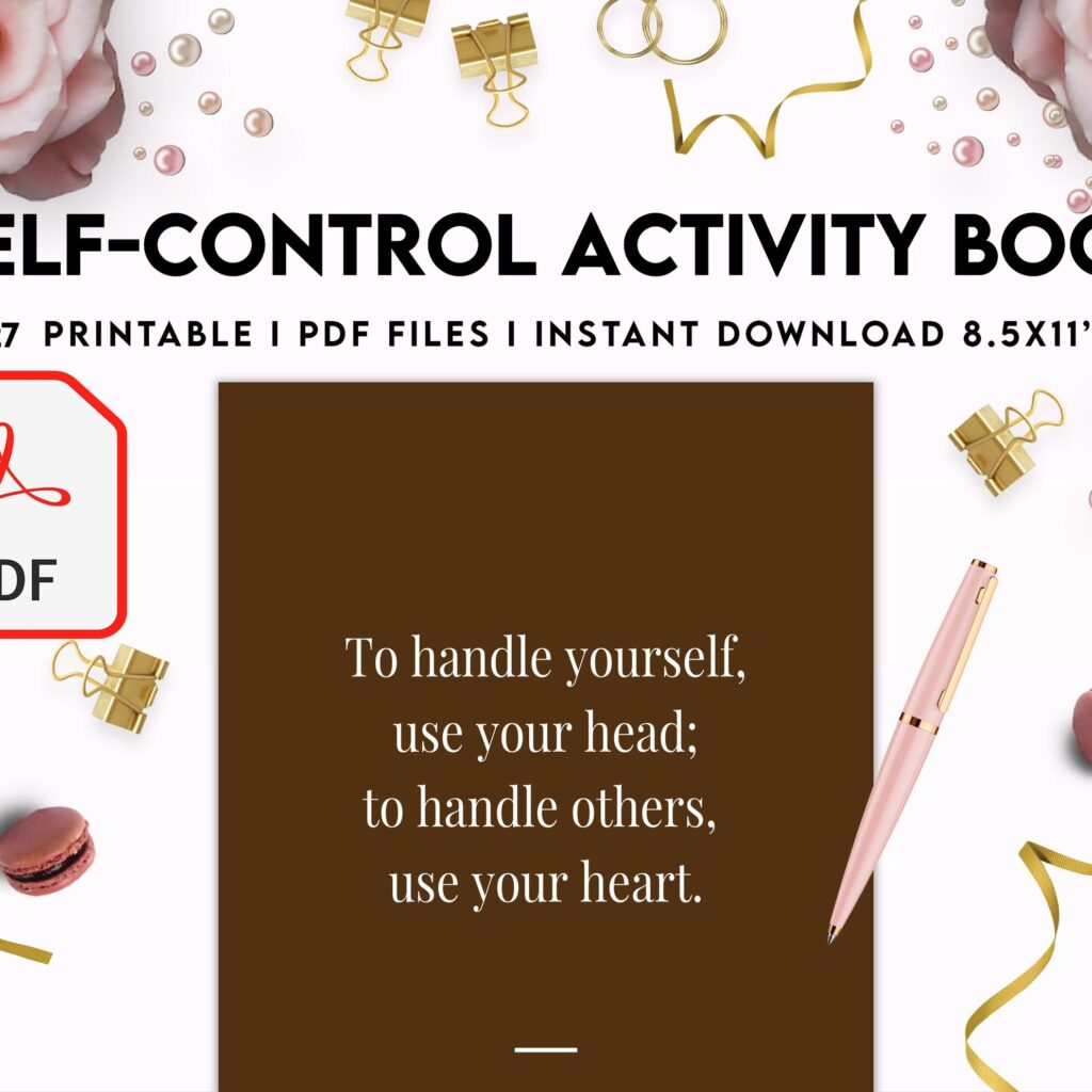 Control 8×11 inch pages size Interactive Worksheet Journal Inserts Planner Notebook Template Therapy Psychology Mental Health School Counseling Tools, PDF Printable, Kdp interior