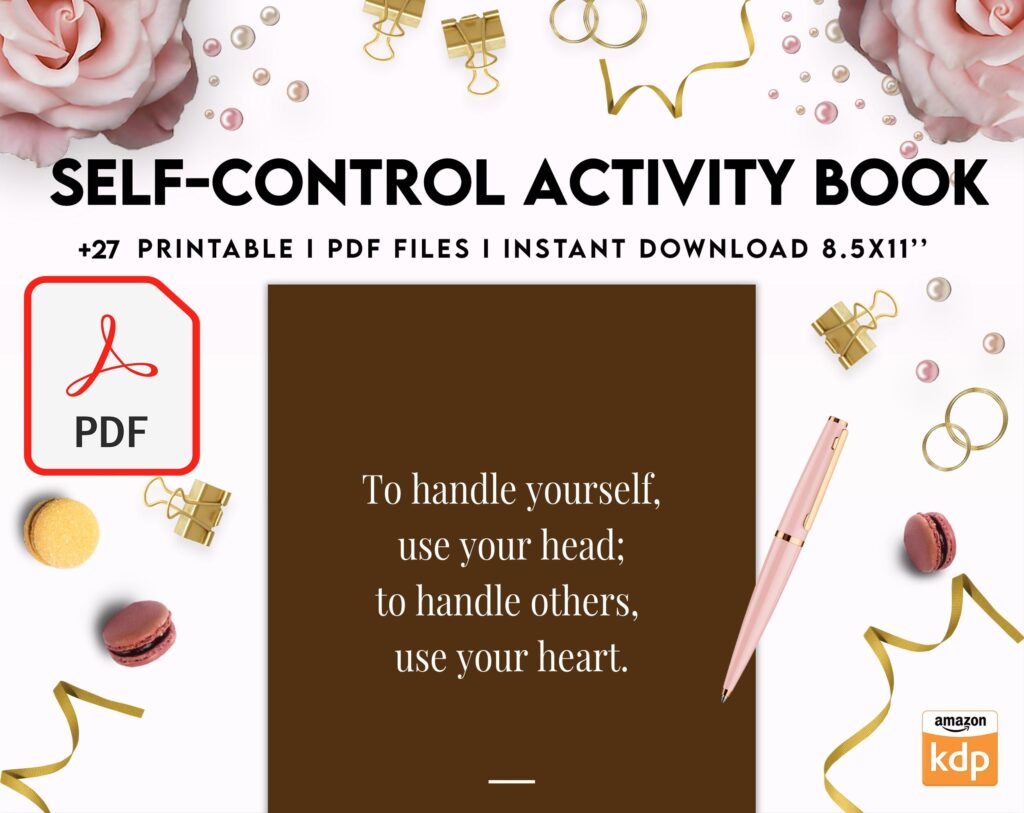 Control 8×11 inch pages size Interactive Worksheet Journal Inserts Planner Notebook Template Therapy Psychology Mental Health School Counseling Tools, PDF Printable, Kdp interior