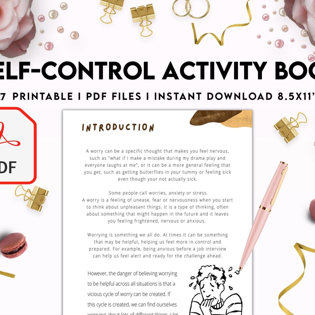 Control 8×11 inch pages size Interactive Worksheet Journal Inserts Planner Notebook Template Therapy Psychology Mental Health School Counseling Tools, PDF Printable, Kdp interior